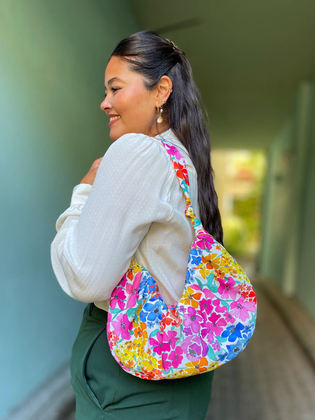 Dianas Vintage vesker Veske av restestoff - Summer Garden