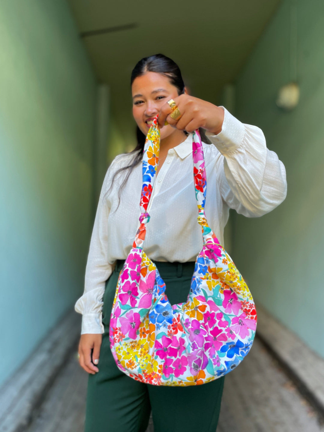 Dianas Vintage vesker Veske av restestoff - Summer Garden