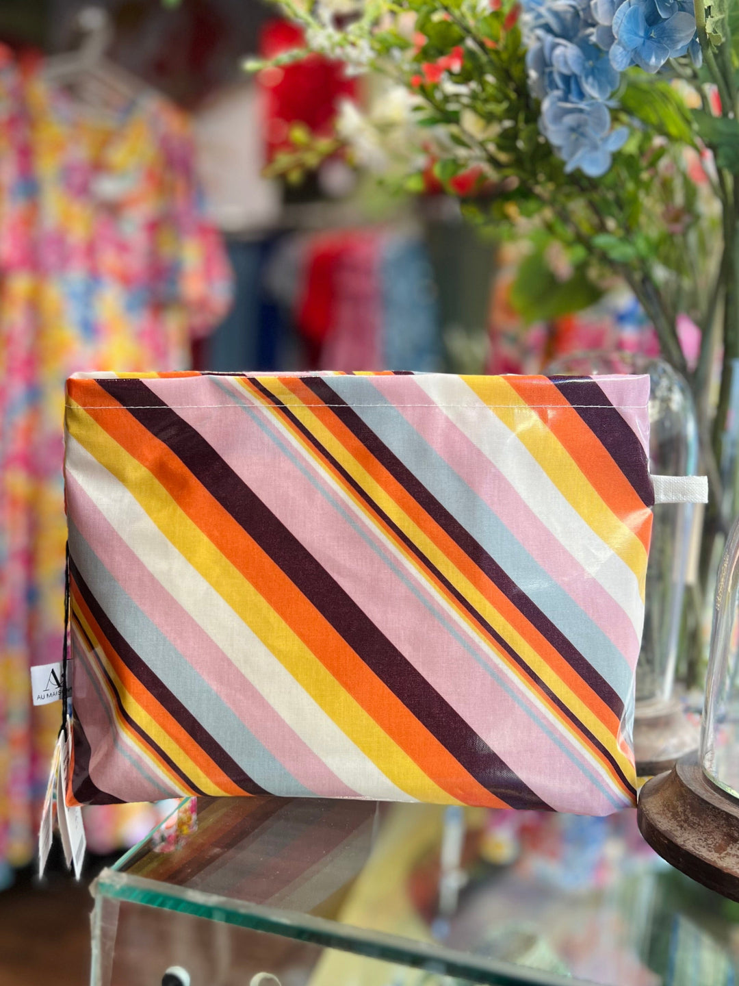 Eja Sminkepung Toalettmappe - Multi Stripe Brun