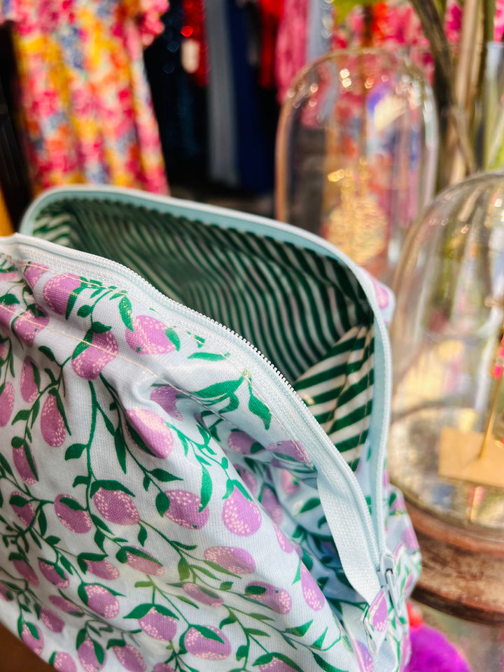 Eja Sminkepung Toalettmappe - Oranges Lys Blå og Lilla