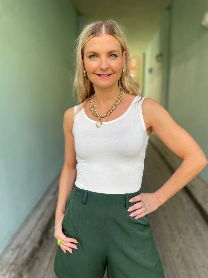 Fair & Square singlet Fair & Square singlet - ubleket hvit