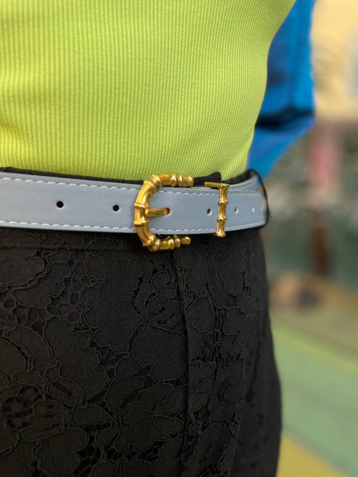 Frøken Dianas salonger belter Belte bambus - blågrå