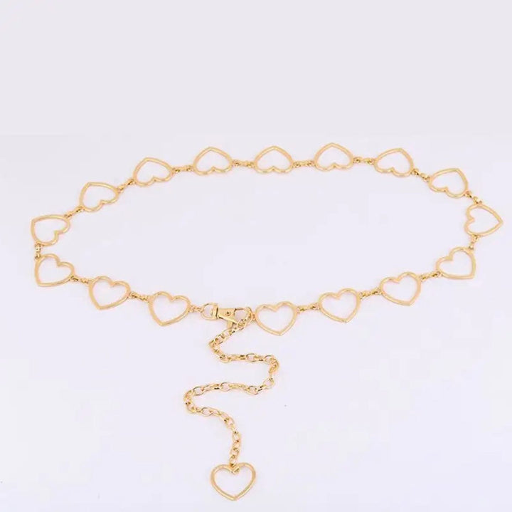 Frøken Dianas salonger belter Belte heart chain - gull