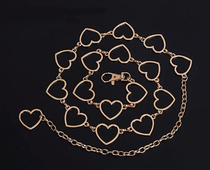 Frøken Dianas salonger belter Belte heart chain - gull