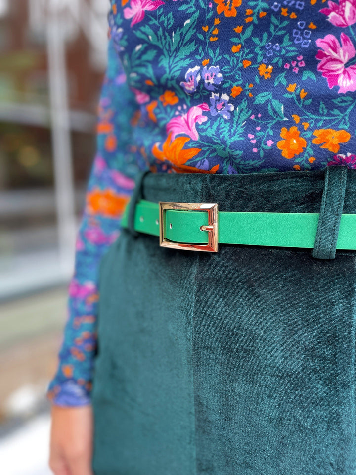 Frøken Dianas salonger belter Belte rektangulær spenne - eplegrønn