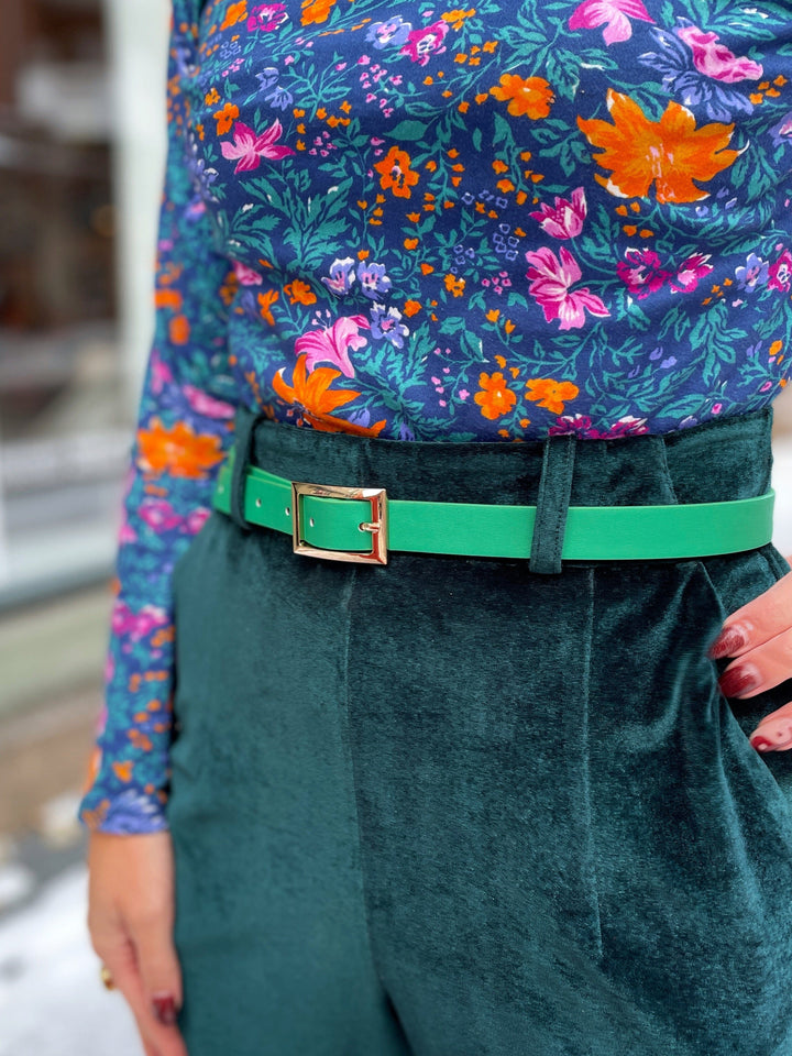 Frøken Dianas salonger belter Belte rektangulær spenne - eplegrønn