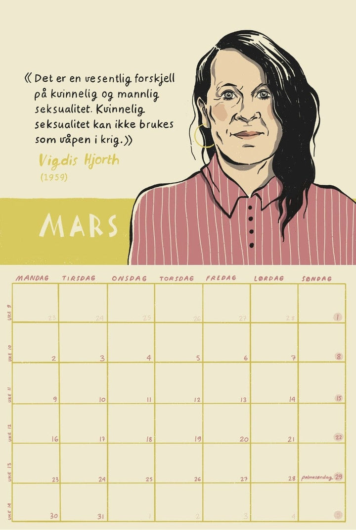 Frøken Dianas Salonger bøker Feministisk kalender 2026