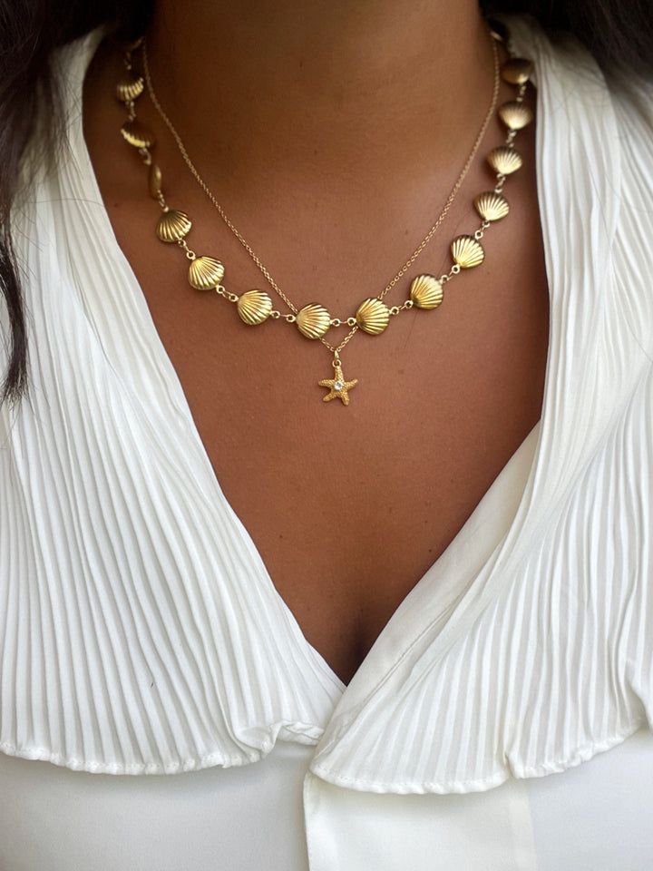 Frøken Dianas salonger Halskjeder Gylne skjell halskjede - gull