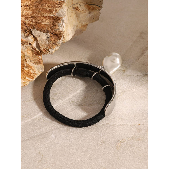 Frøken Dianas salonger Hårpynt Hårstrikk cuff med perle - sølv