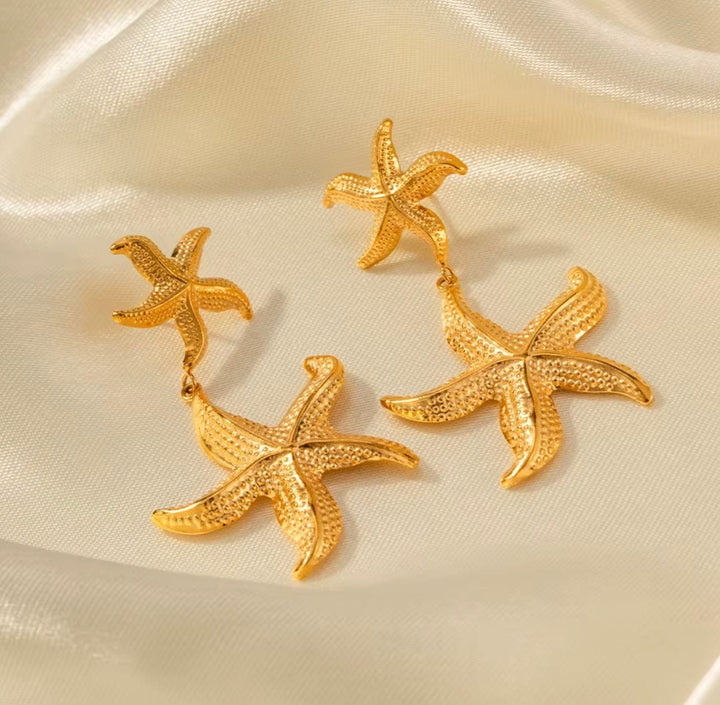 Frøken Dianas salonger øredobber Øredobber Gylne sjøstjerner