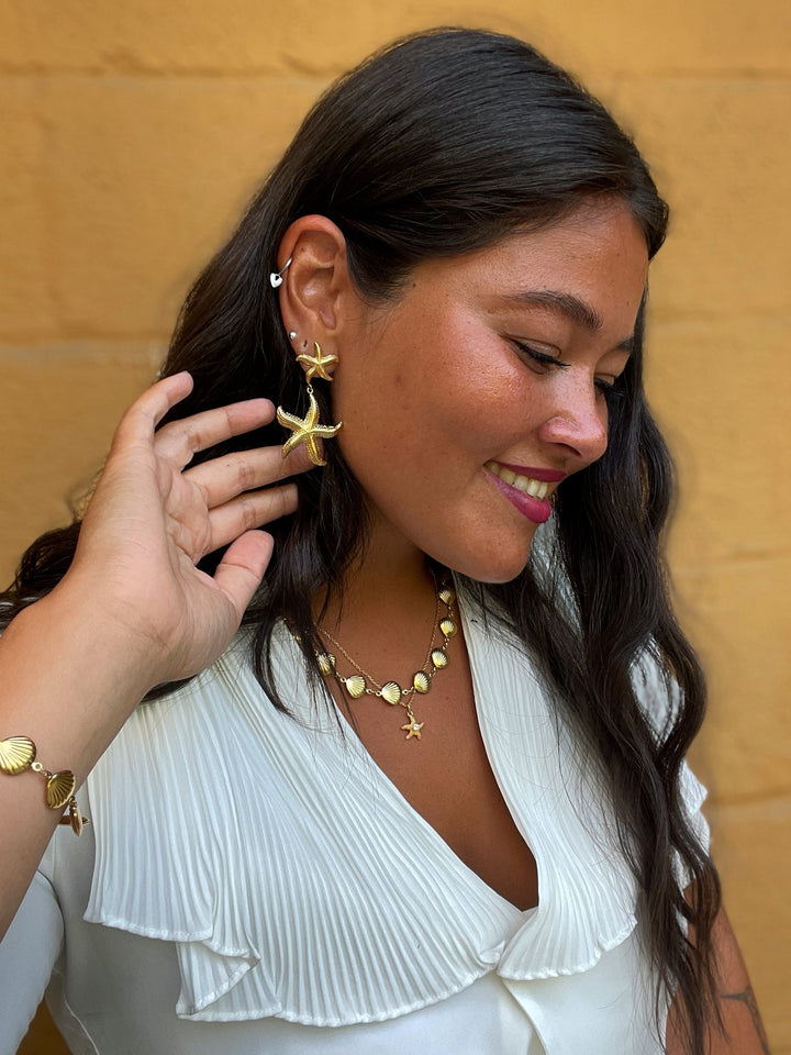 Frøken Dianas salonger øredobber Øredobber Gylne sjøstjerner