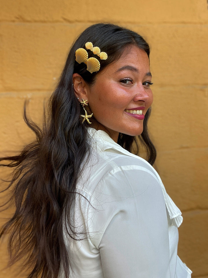 Frøken Dianas salonger øredobber Øredobber Gylne sjøstjerner