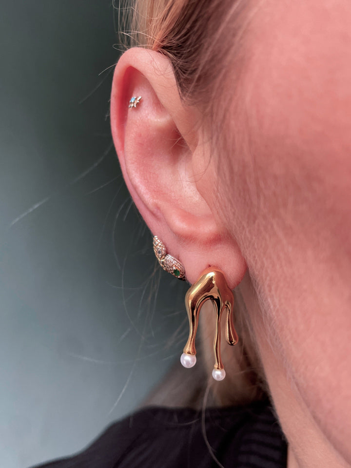 Frøken Dianas salonger øredobber Stalakit asymetriske øredobber