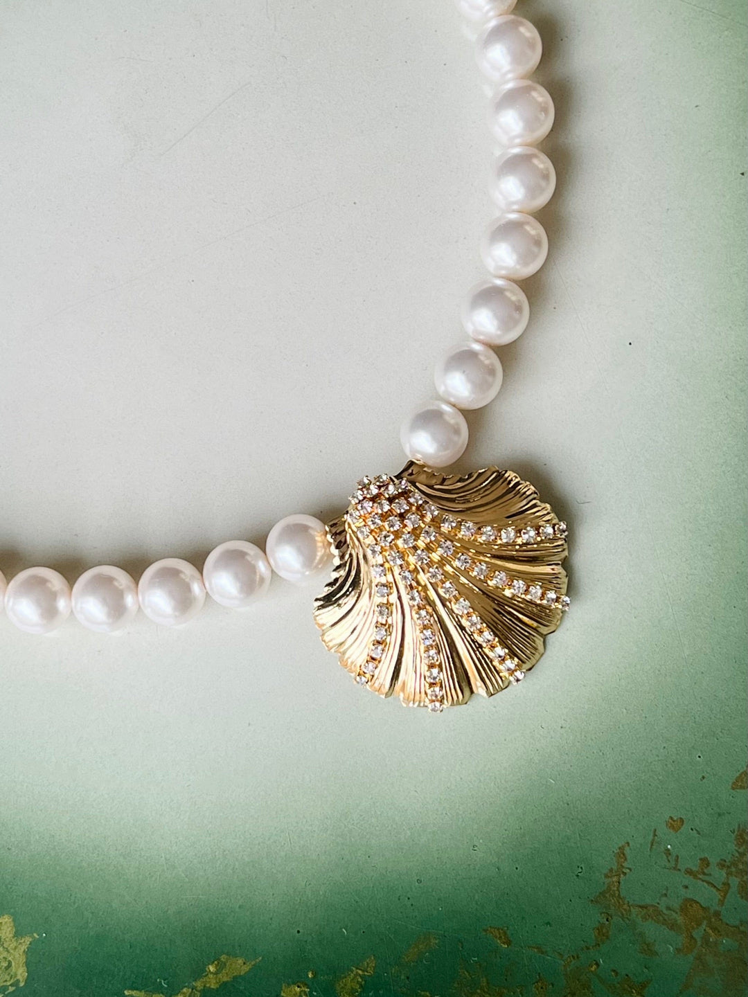 Mirella Pearl choker necklace - crystal