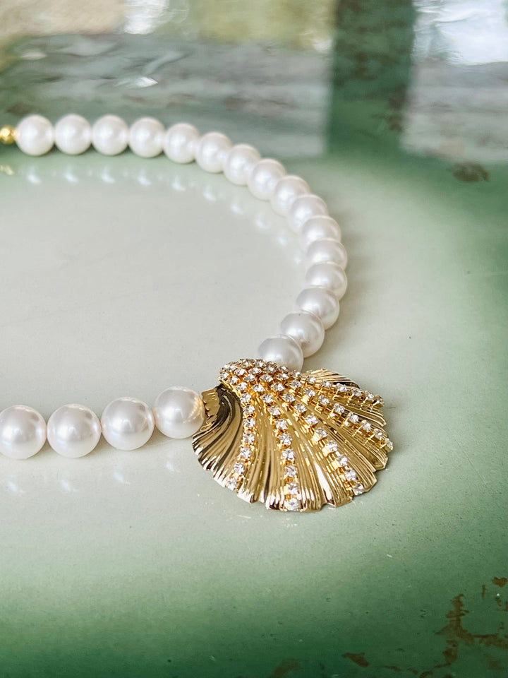 Mirella Pearl choker necklace - crystal