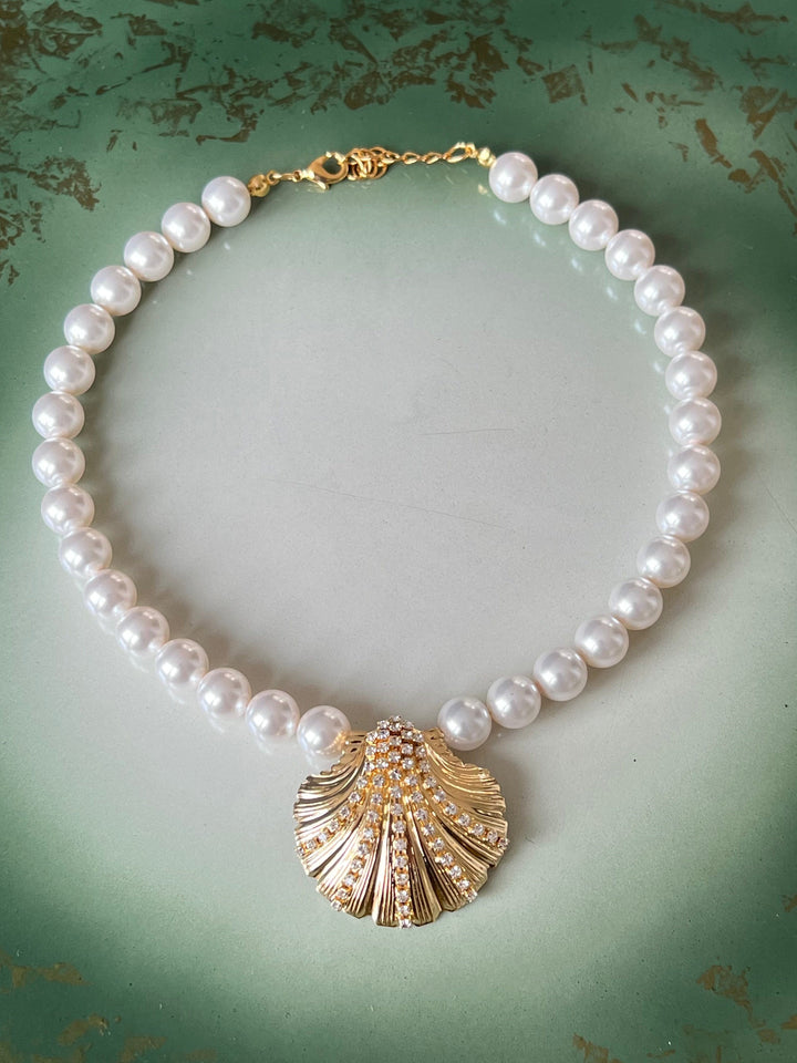 Mirella Pearl choker necklace - crystal