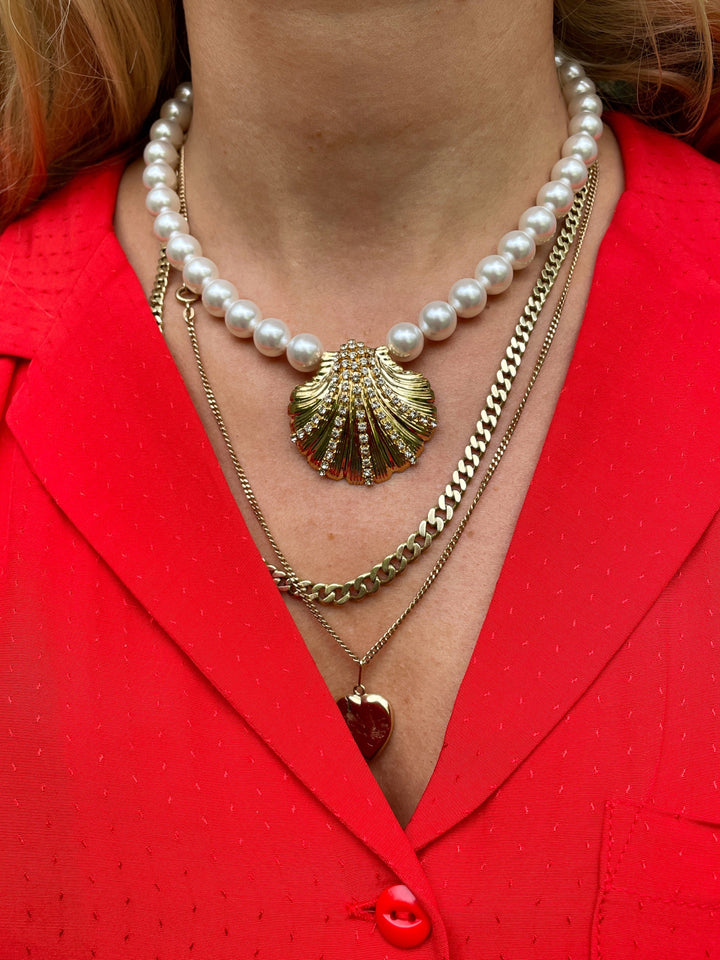 Mirella Pearl choker necklace - crystal