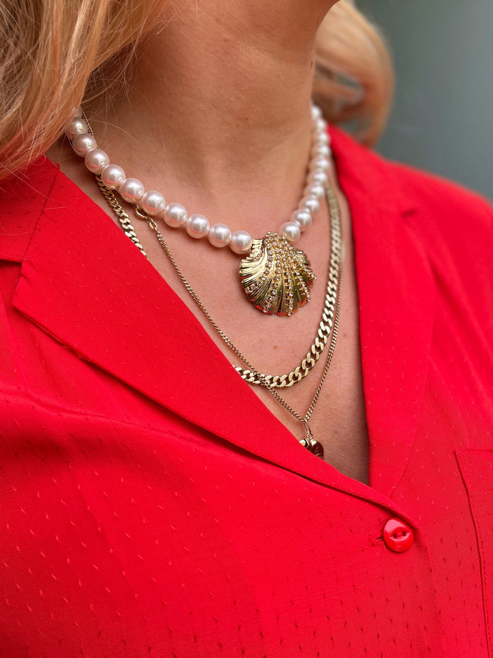 Mirella Pearl choker necklace - crystal