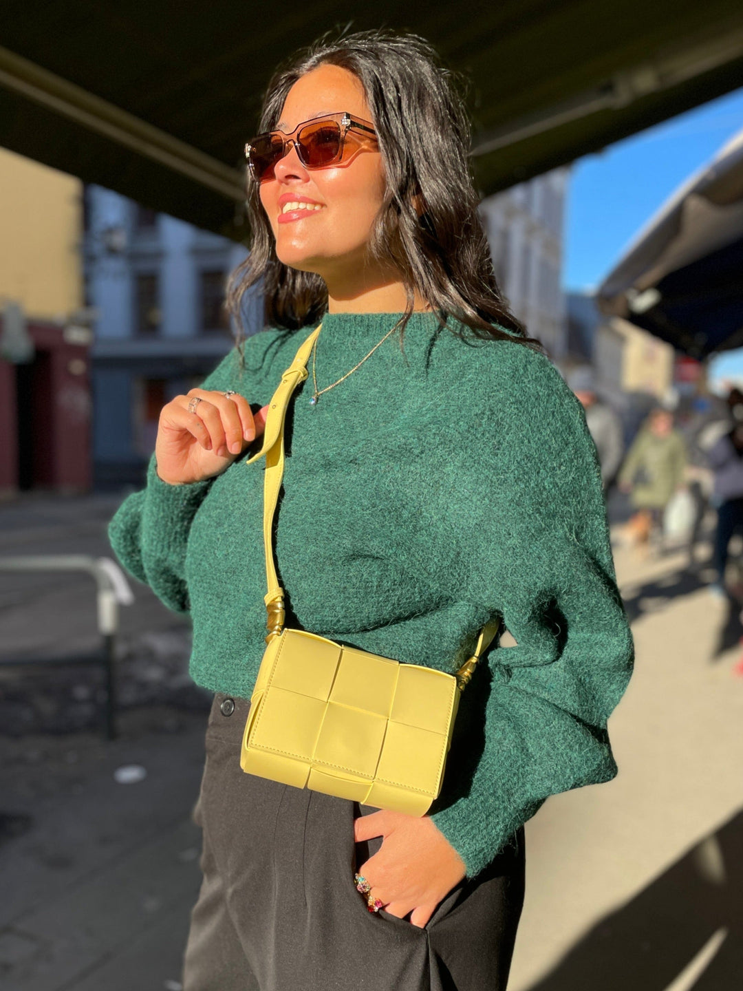 Jayley vesker Grape Skin Vegan Leather Bag - gul