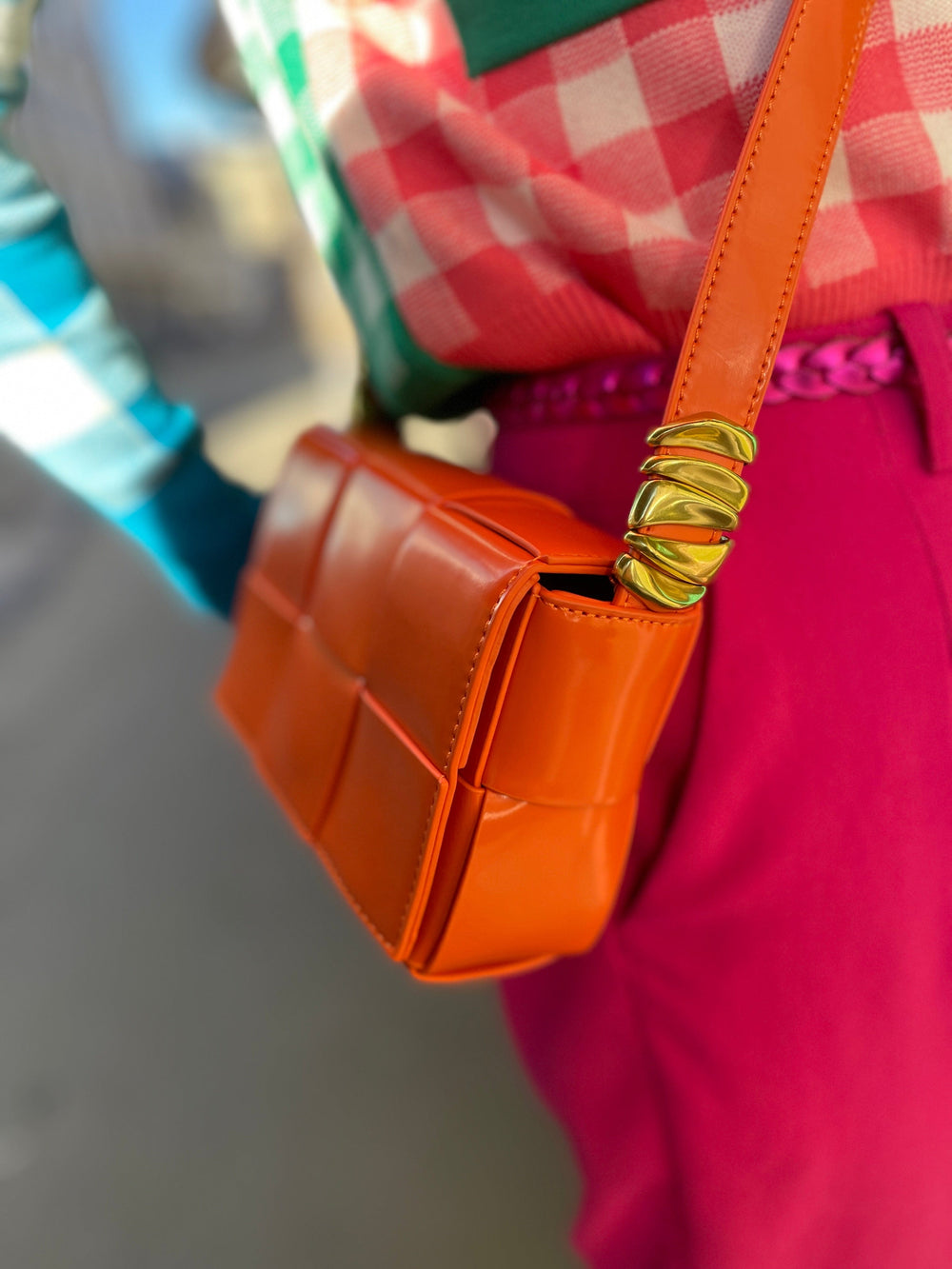 Jayley vesker Grape Skin Vegan Leather Bag - oransje