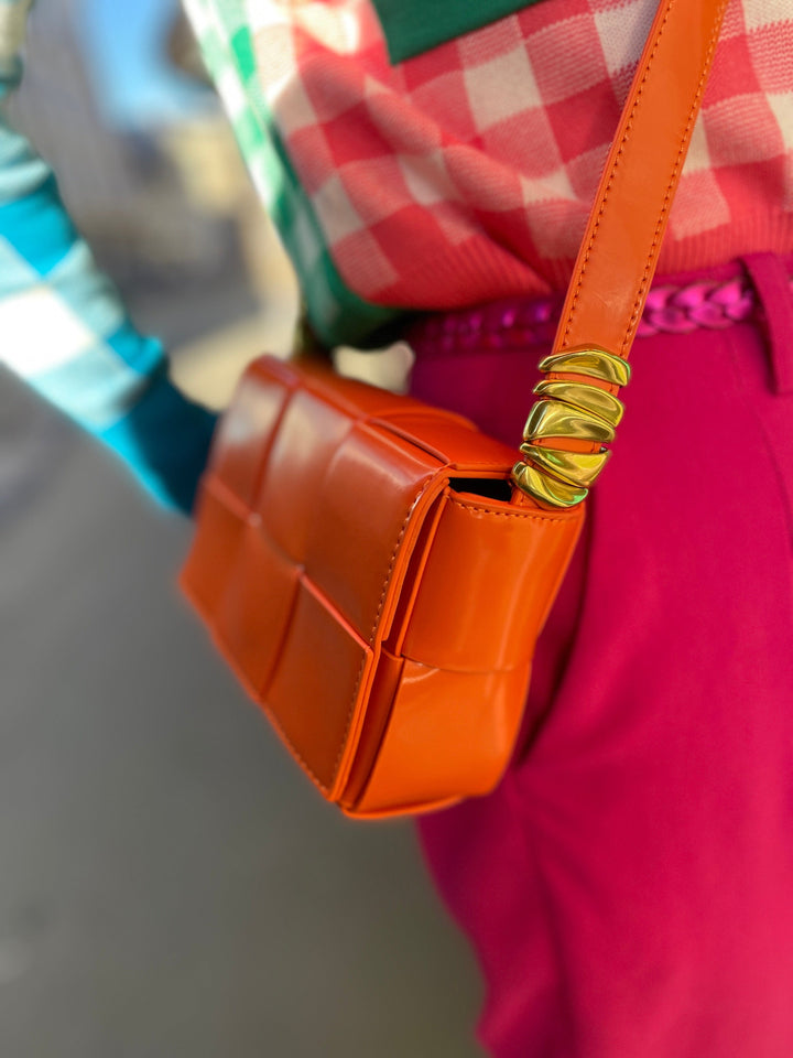 Jayley vesker Grape Skin Vegan Leather Bag - oransje