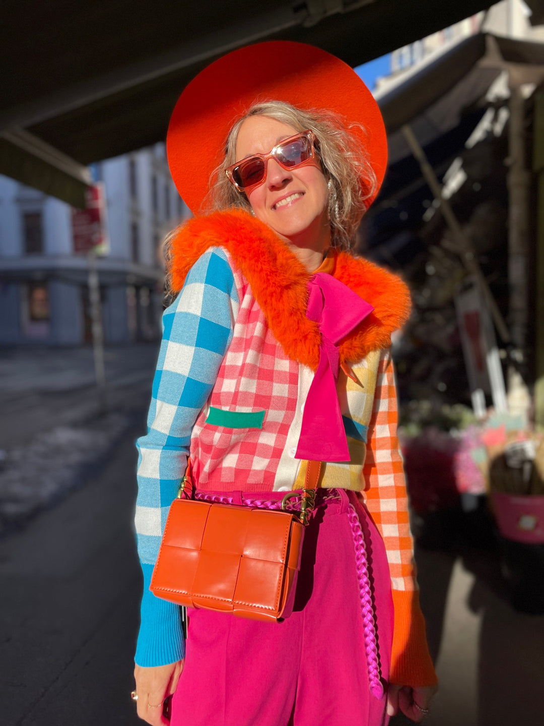 Jayley vesker Grape Skin Vegan Leather Bag - oransje