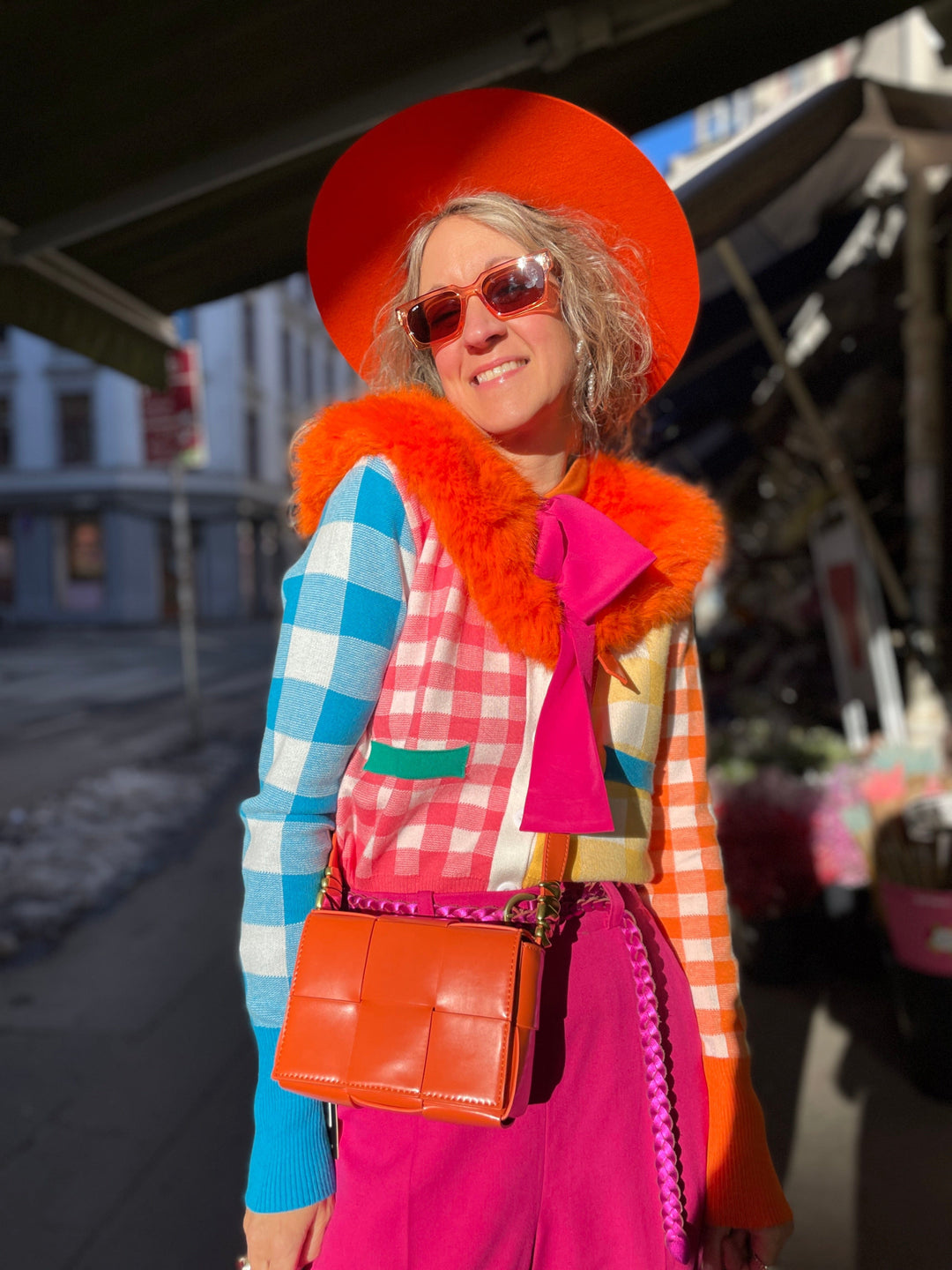 Jayley vesker Grape Skin Vegan Leather Bag - oransje