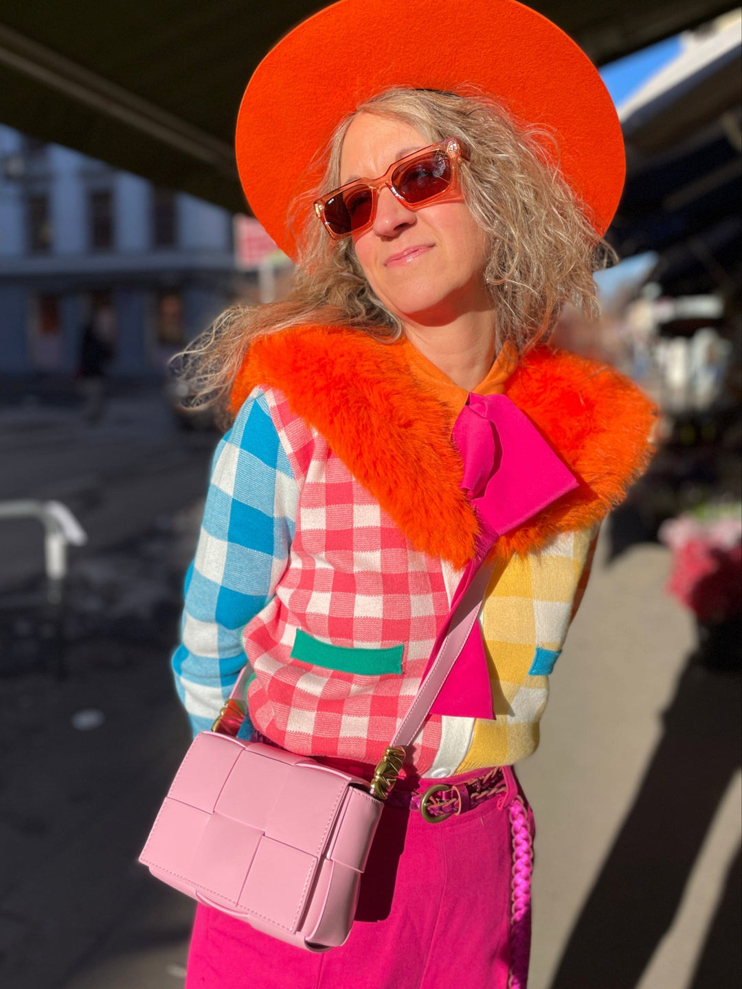 Jayley vesker Grape Skin Vegan Leather Bag - rosa