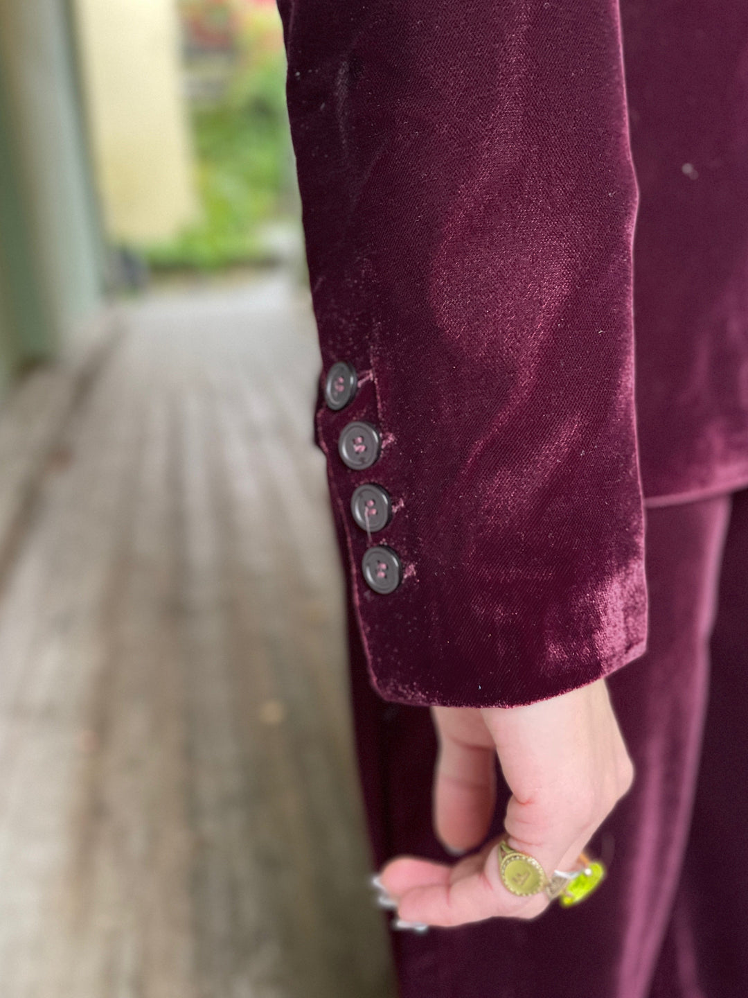 King Louie blazer Brooke Gamine fløyel blazer - Bordeaux Red