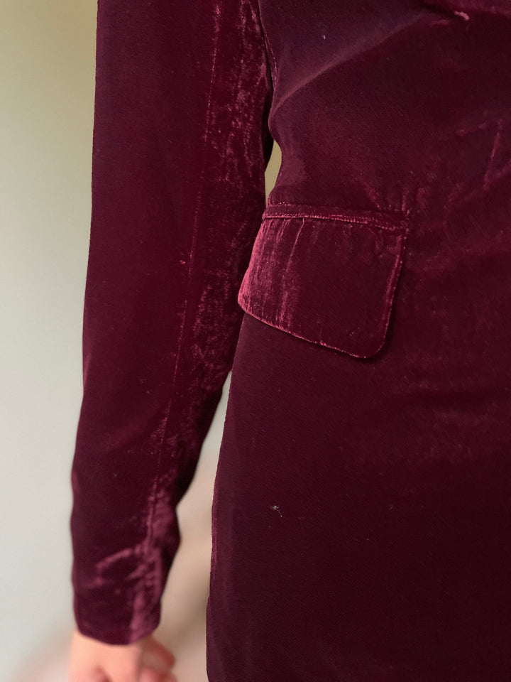 King Louie blazer Brooke Gamine fløyel blazer - Bordeaux Red