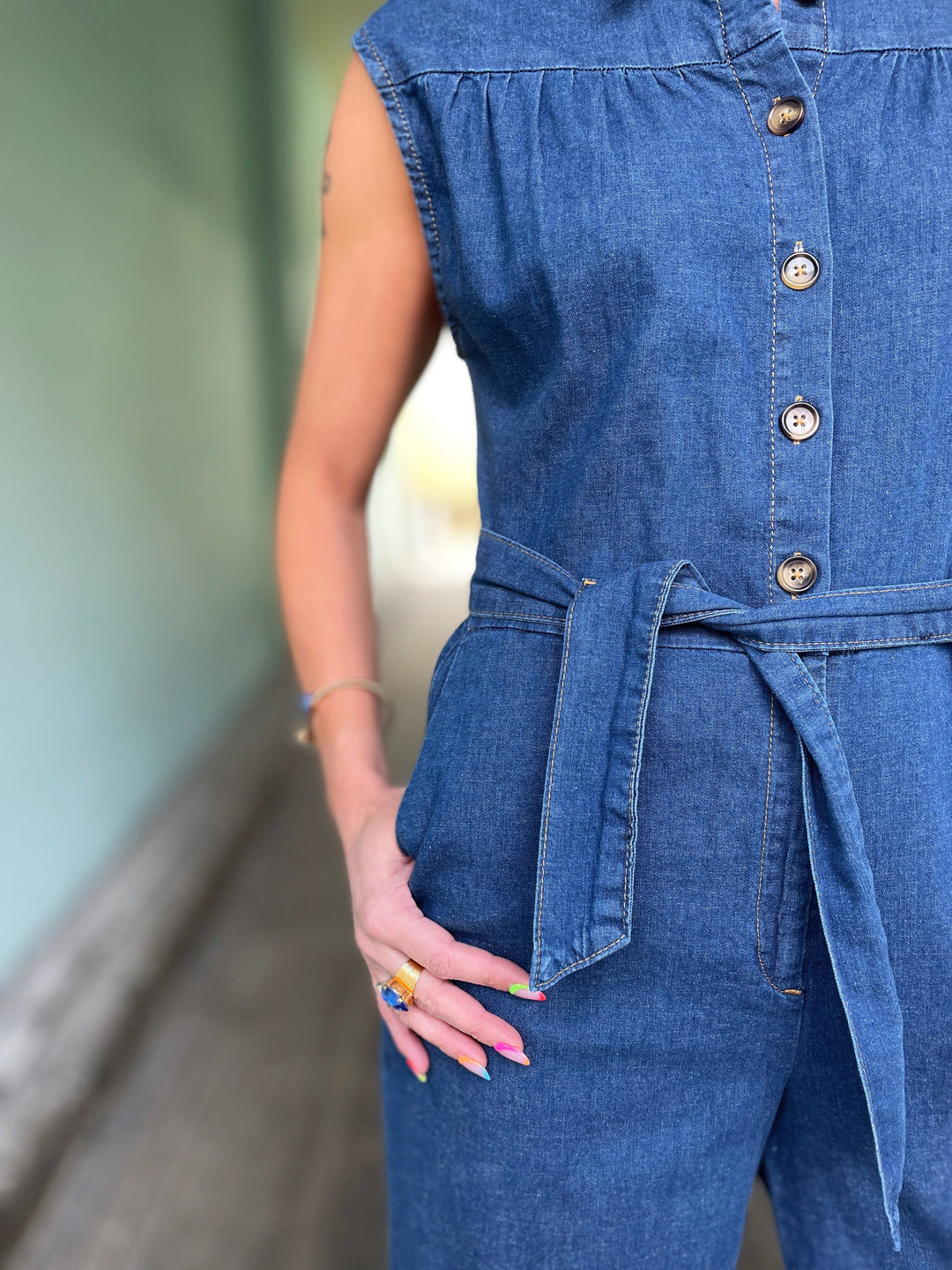 King Louie buksedresser Amy Chambray buksedress - denim