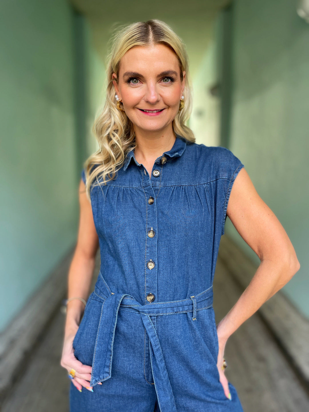 King Louie buksedresser Amy Chambray buksedress - denim