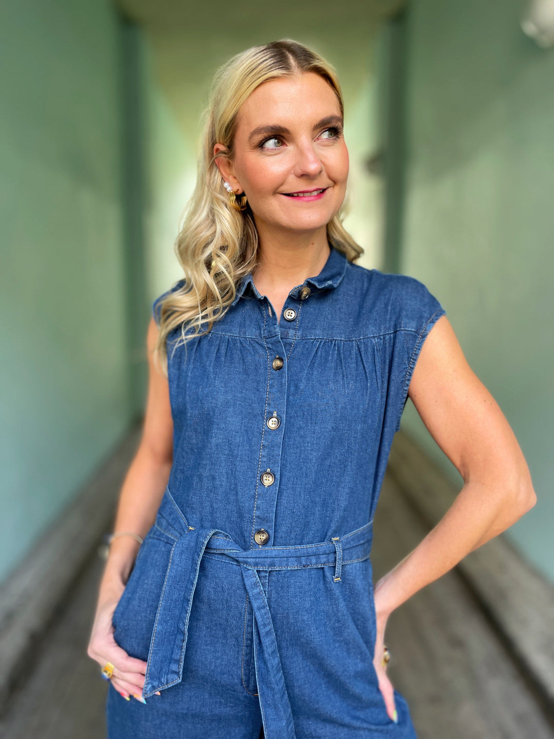 King Louie buksedresser Amy Chambray buksedress - denim