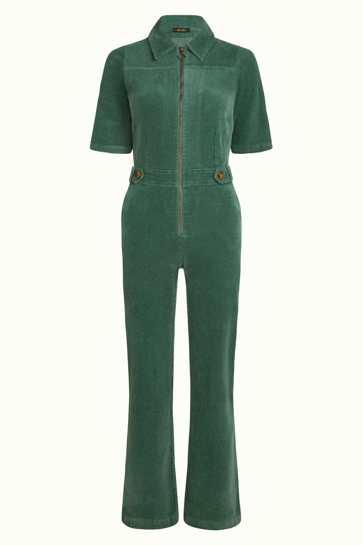 King Louie buksedresser Garbo Flare Corduroy buksedress - matchagrønn