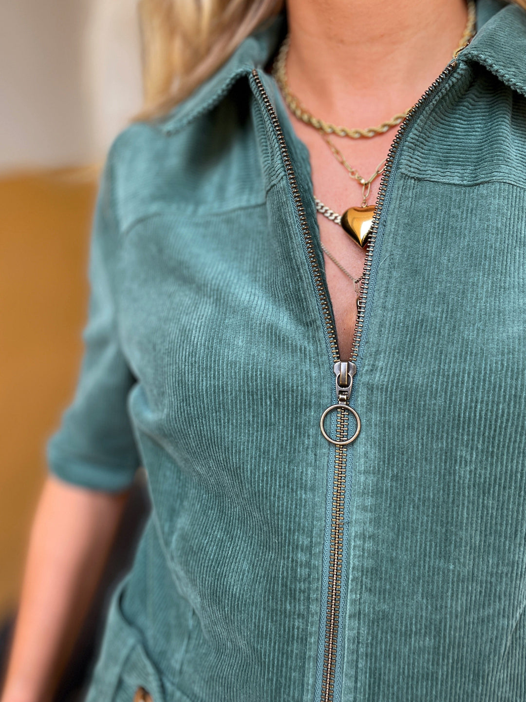 King Louie buksedresser Garbo Flare Corduroy buksedress - matchagrønn