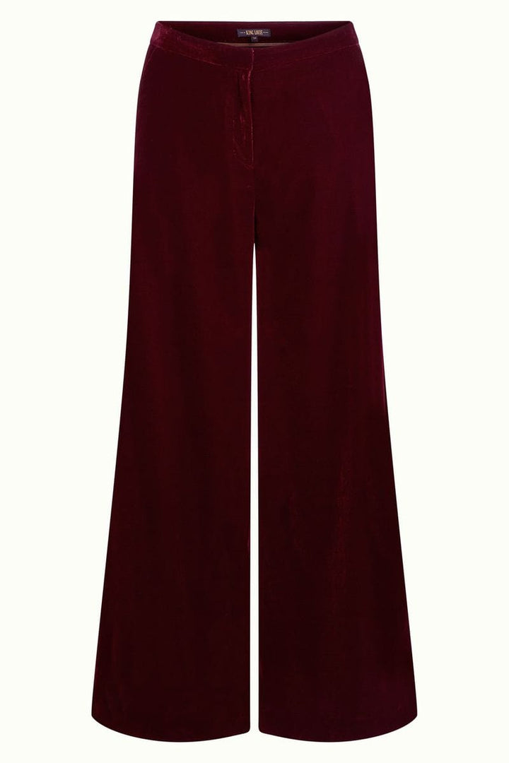 King Louie bukser Peppa Velvet bukse - Bordeaux Red