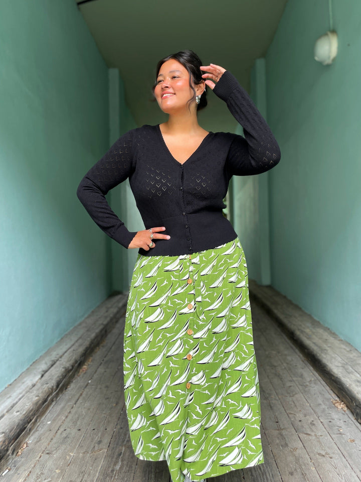 King Louie gensere Cardigan V Heart Ajour - svart