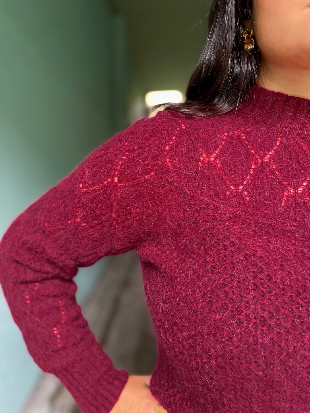 King Louie gensere Jeanie Yoke genser - Cabernet Red