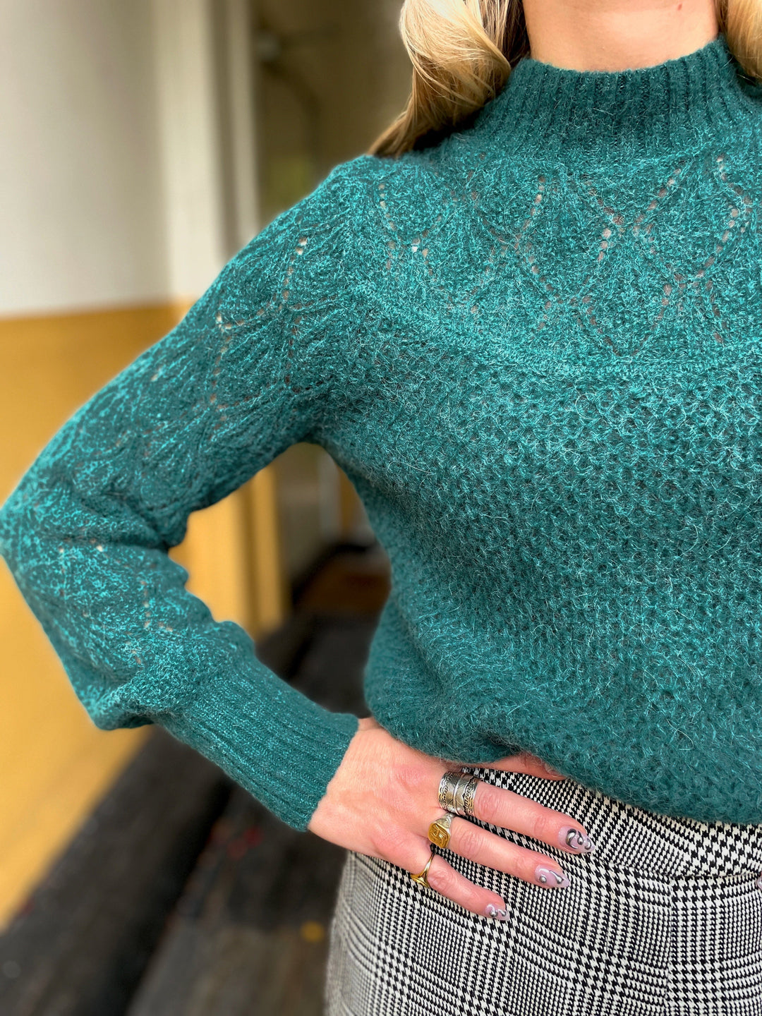 King Louie gensere Jeanie Yoke genser - Spruced Green