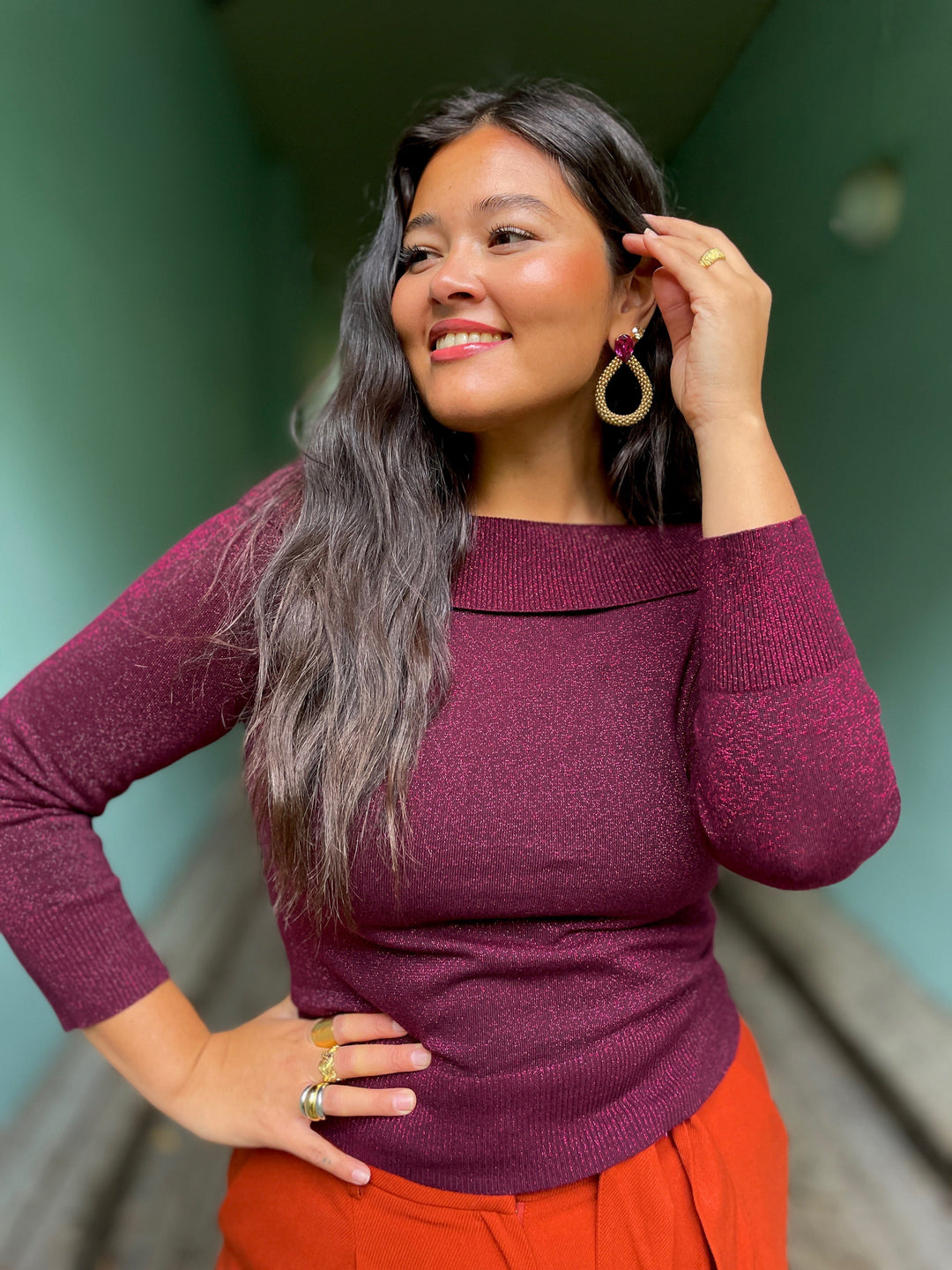 King Louie gensere Mirta topp - cabernet red