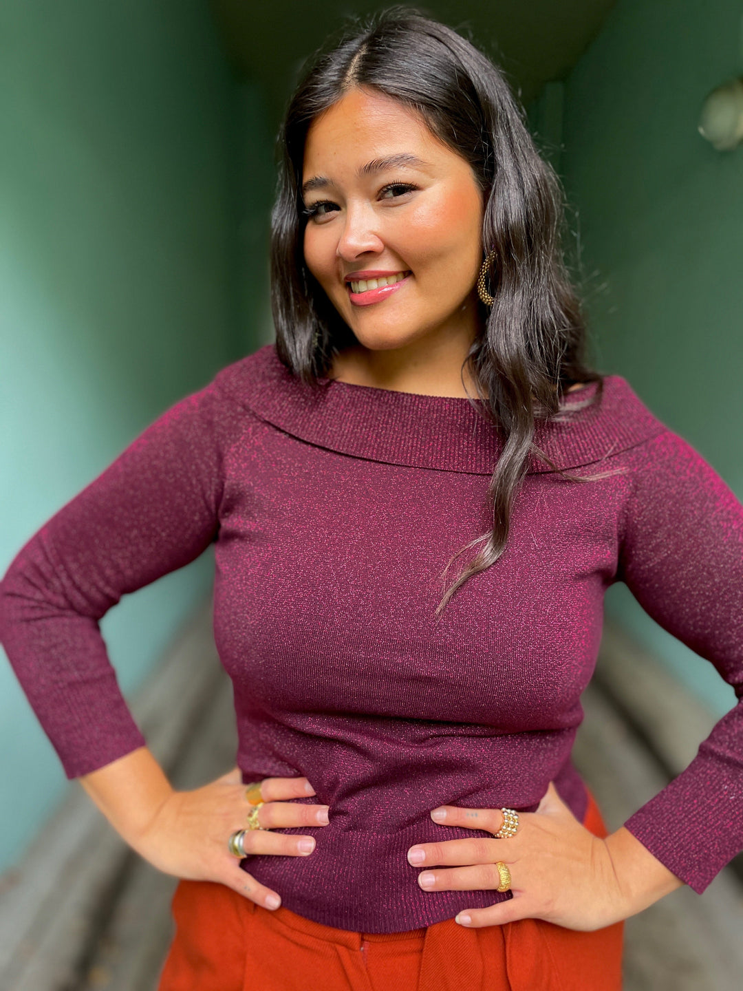 King Louie gensere Mirta topp - cabernet red