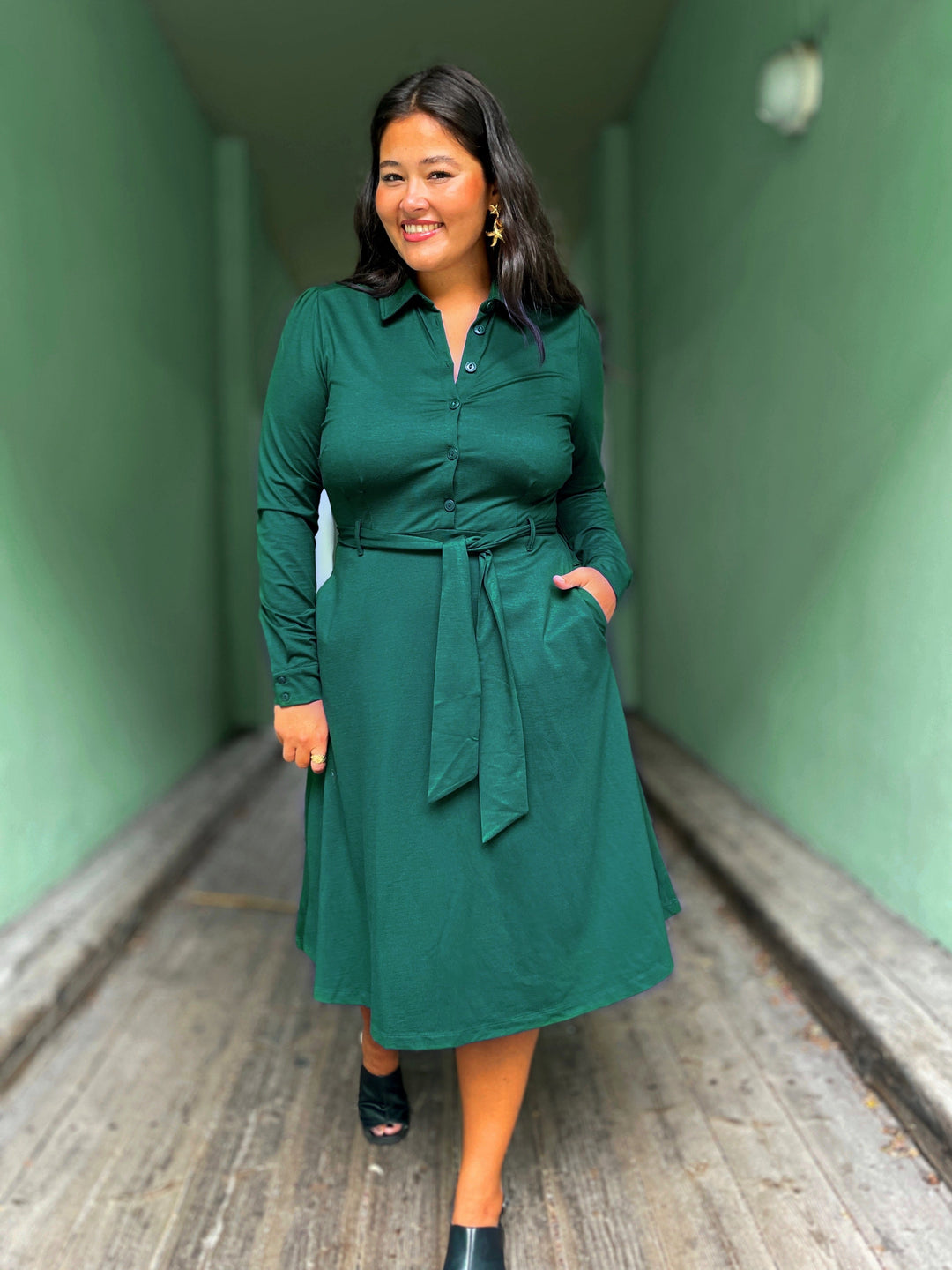 King Louie kjoler Sheeva Viskose Classic kjole - grønn