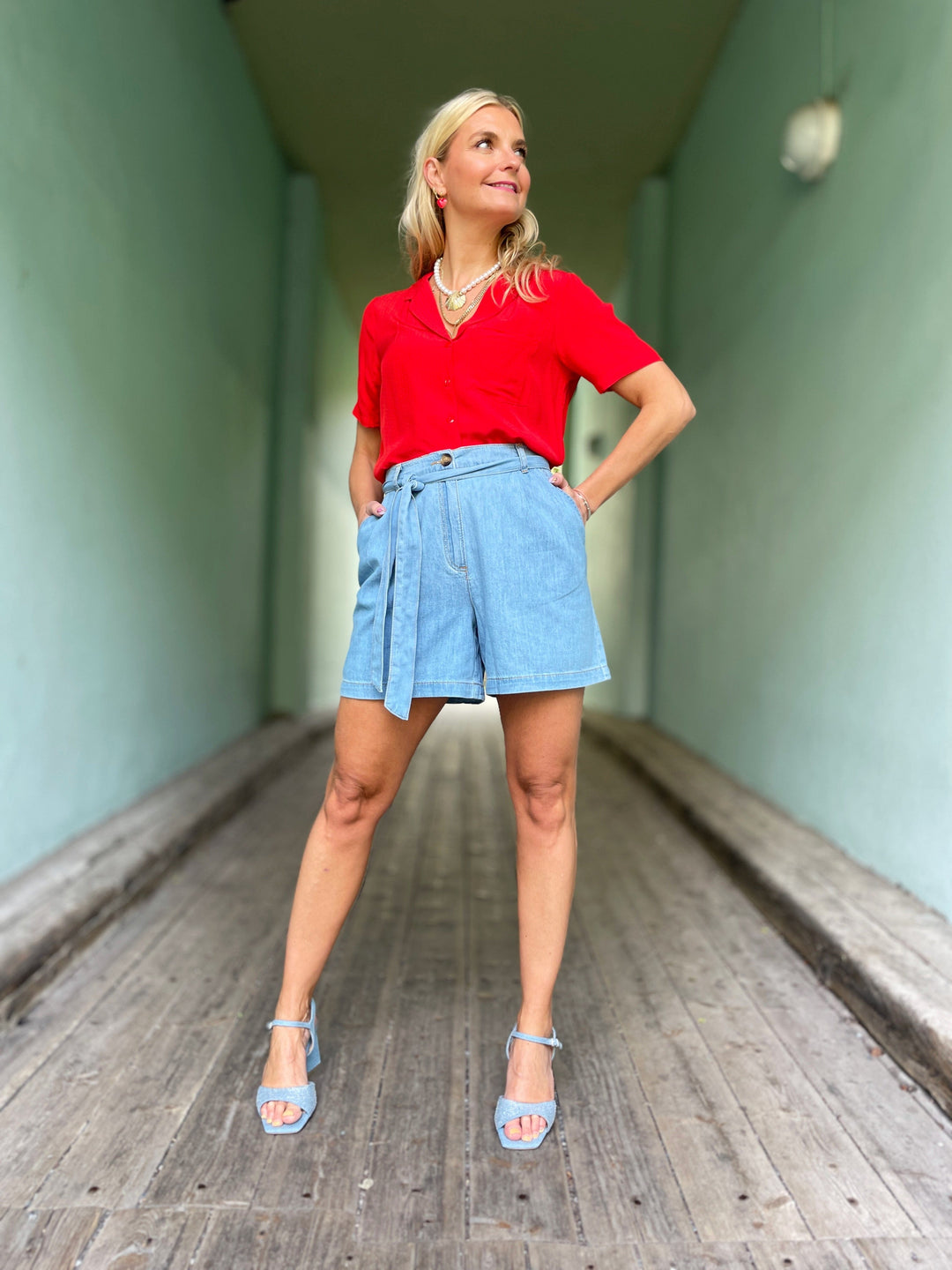 King Louie shorts Marnie Light Denim Shorts