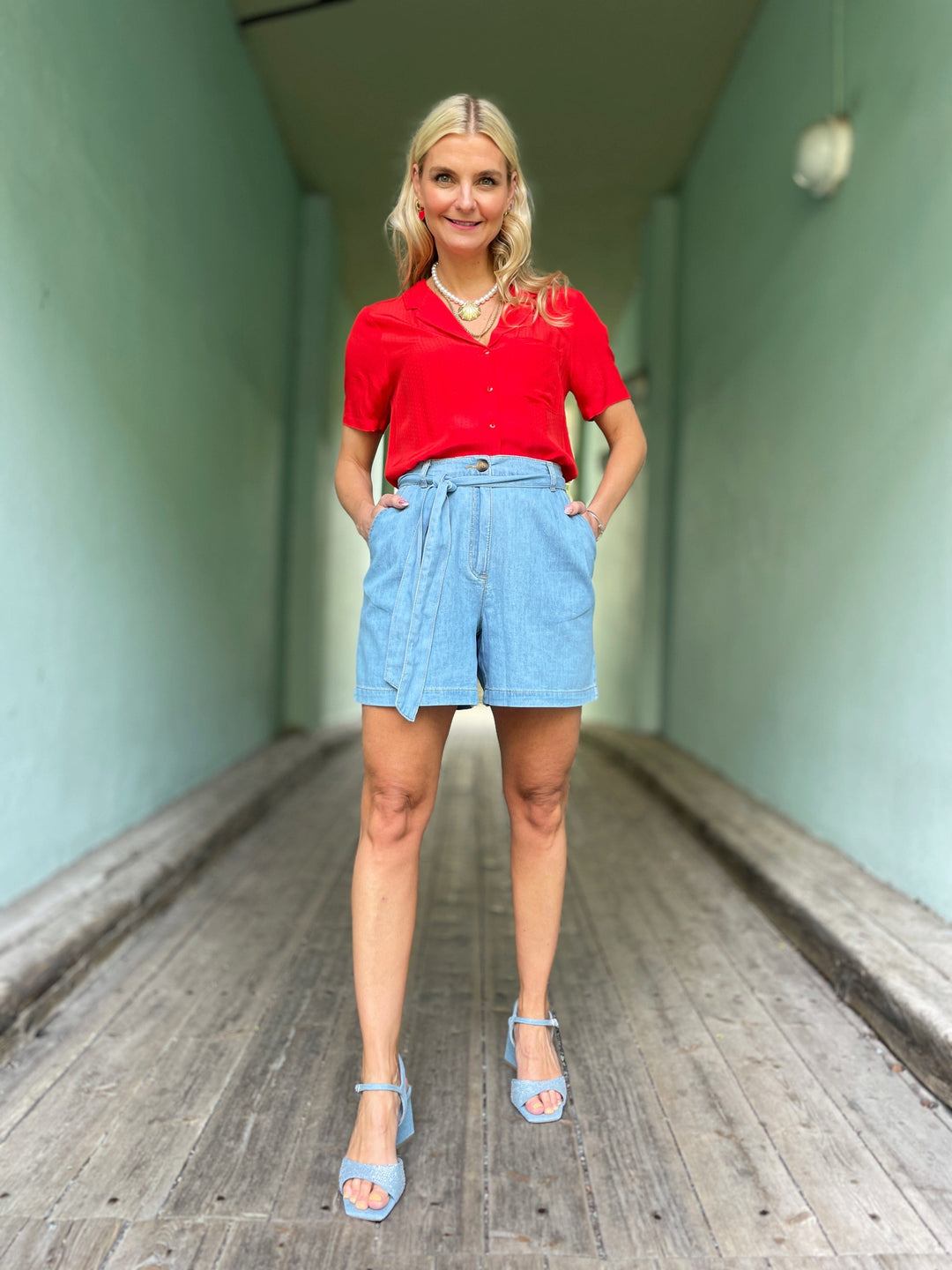 King Louie shorts Marnie Light Denim Shorts