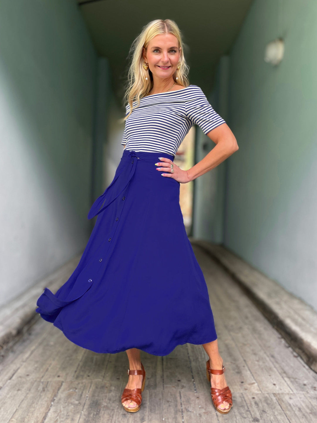 King Louie skjørt Judy Atomic Midi skjørt - blå