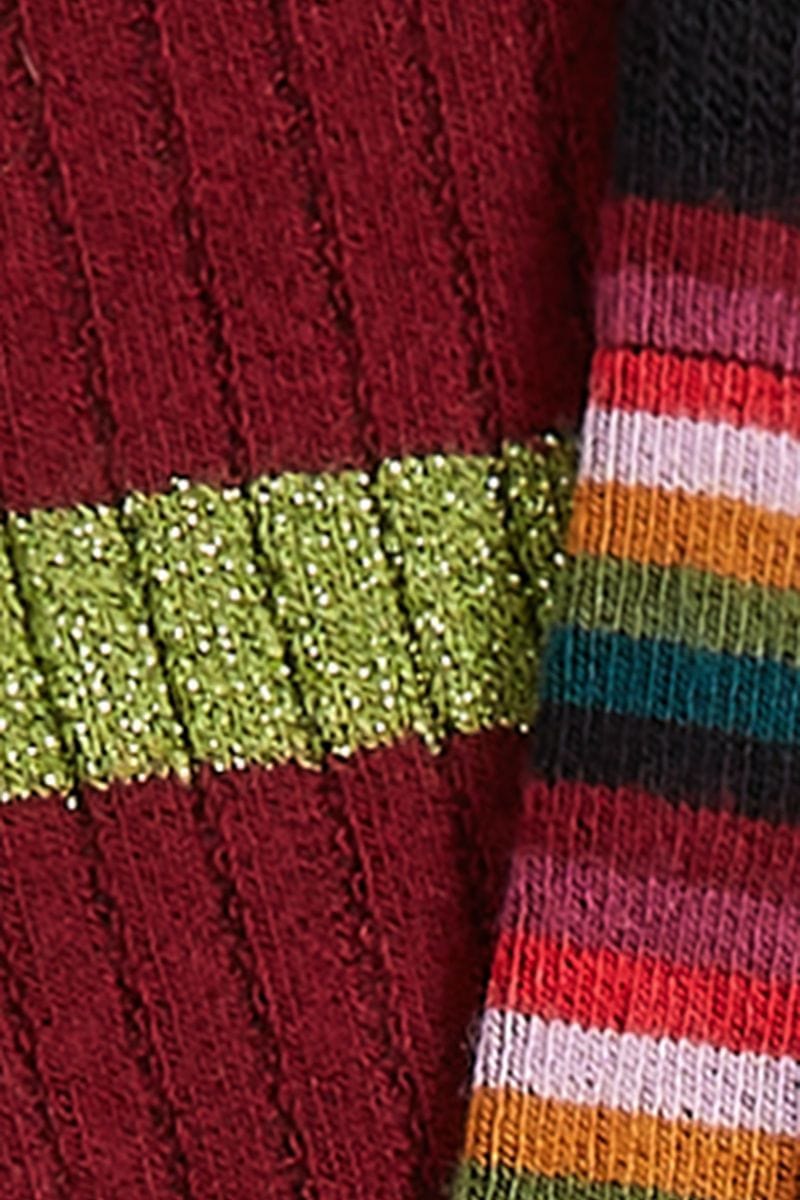 King Louie Sokker Sokker Mimmi Stripe 2-Pack - cabernet red
