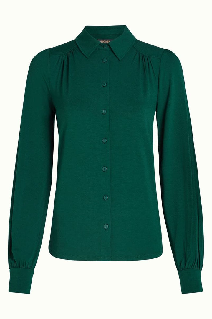King Louie Topper Carina viskose light bluse - mørk grønn