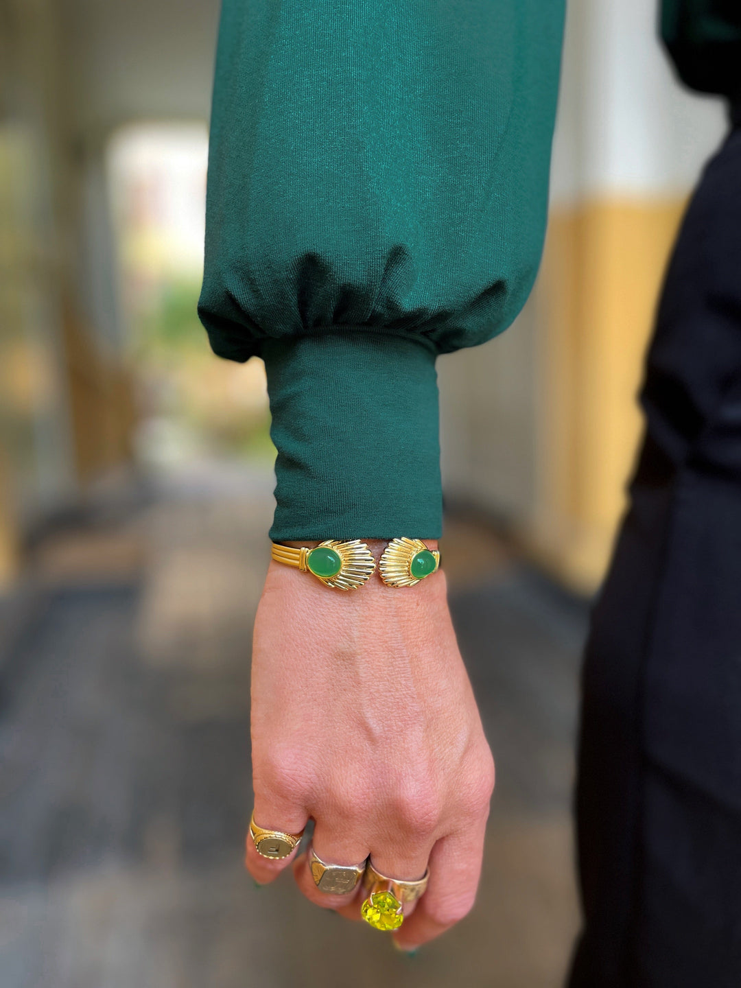 King Louie Topper Carina viskose light bluse - mørk grønn