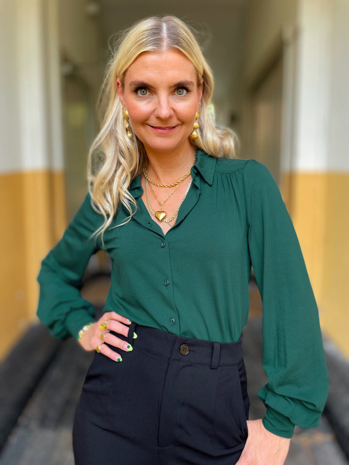 King Louie Topper Carina viskose light bluse - mørk grønn