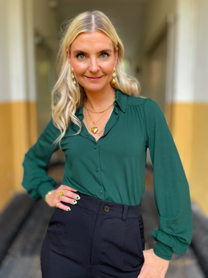 King Louie Topper Carina viskose light bluse - mørk grønn